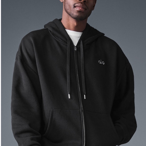 ALO Yoga Men's Black Zip-Up Sweater - Picture 1 of 3